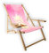 MultiBrands® Holz-Liegestuhl, mit Armlehne und Getränkehalter, klappbar, Motiv Summer