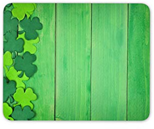 Destination Vinyl Ltd Green Shamrock Wood Mouse Mat Pad - Irish Ireland Birthday Computer #14854