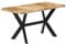 vidaXL Massives Raues Mangoholz Esstisch mit Stahlkreuzrahmen Küchentisch Esszimmertisch Holztisch Tisch Massivholztisch 140x70x75cm Stahlbeine