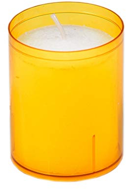 Kerzen Refill | Teelichteinsatz | extra Lange Brenndauer bis zu 24 Stunden | (Orange)