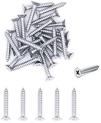 Nuzamas Lot de 500 vis autotaraudeuses en acier inoxydable 4 G x 30 304 vis à tête fraisée et à tête plate (ST2,9 x 30)