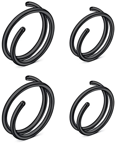 Mayhoop 20G Nasenringe Hoops Doppelter Nasenring 8mm/10mm Nasenpiercing Ringe Edelstahl für Damen Schwarz 2 Paar