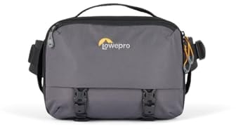 Lowepro Trekker Lite SLX 120, Kompakter Kamerarucksack mit Tablet-Tasche, Kameratasche für Spiegellose Vollformatkameras, Stativbefestigung, Wasserflaschenhalter, Grau