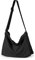 Canvas Umhängetasche Damen, Etercycle Canvas Crossbody Bag Herren Groß Schultertasche mit Verstellbarem Riemen, Studententasche Messenger Bag Kuriertasche Hobo Casual Tasche (Schwarz)