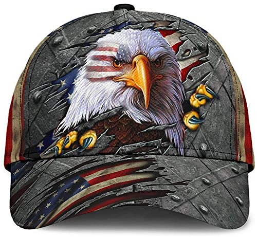Baseballkappe Adler-Eisen Mit Amerikanischer Flagge Golf Hüte Sport Baseball Cap Verstellbare Basecap Für Teenager, Auf Reisen, Golf