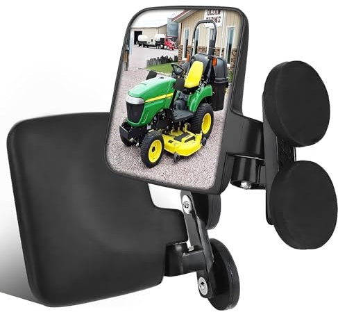 Rückspiegel kompatibel mit Mahindra, Kubota, John Deere und Rasenmäher-Seitenspiegeln mit starken Magneten, Traktorzubehör wird vormontiert geliefert.