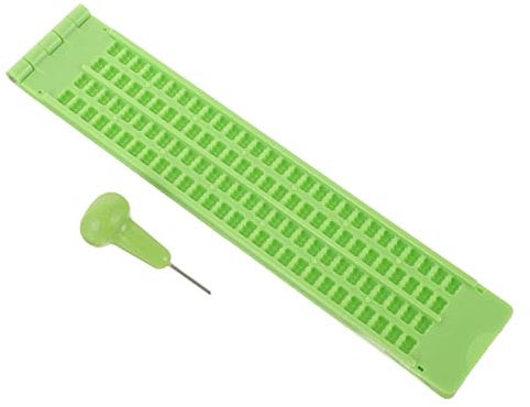 Mikikit 1 Satz Braille-Tablet Blindenschrift-Schieferset aus Kunststoff Brailletafel und Stift Eingabestift Braille-Griffbrett für Blinde Kunststoff-Braille-Schiefertafel Suite UFO Plastik