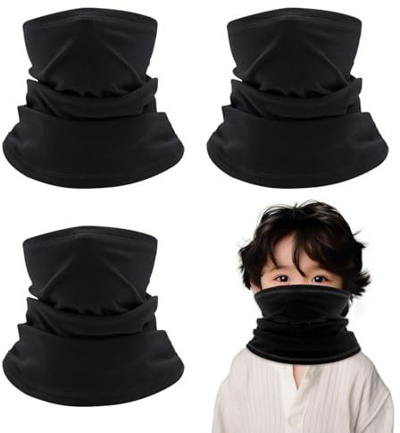 SKHAOVS 3 Pcs Cache Cou Enfants, Hiver Tube Écharpe, Cache Cou Tubulaire Thermique, Enfant Tour de Cou Écharpe, Chaud Écharpe Pour Enfant Snood Fille Garçon Sports de Plein Air de Ski
