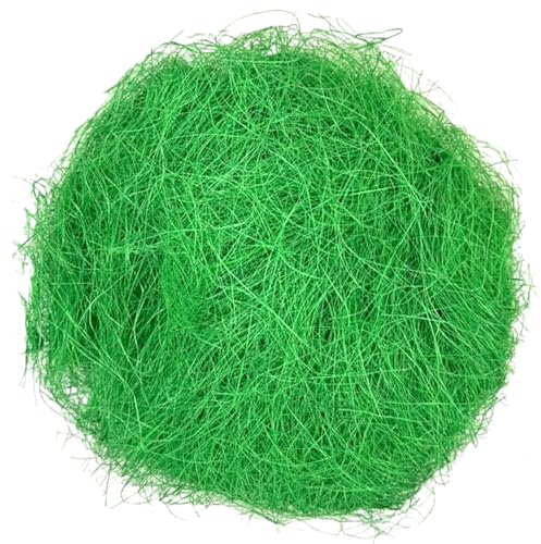 MIJOMA Deko Gras für Bastelfreude: Sisal Fasern zum Basteln, Ostergras für Nest & Geschenke, 50g, Vielfältige Farben (grün)