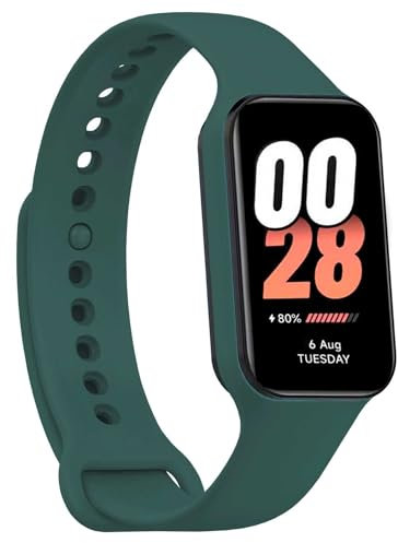 OcioDual Cinturino di Compatibile con Xiaomi Smart Band 8 Active/Redmi Smart Band 2, colore Verde Scuro, cinturino di ricambio in Silicone Gomma morbida e flessibile per lo sport traspirante
