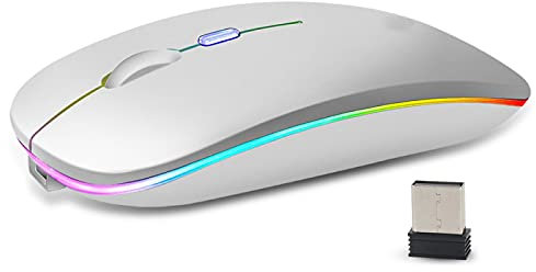 CHNNO1 Mouse senza fili Mouse Bluetooth Mouse wireless RGB ricaricabile ergonomico LED retroilluminato portatile PC Bluetooth mouse silenzioso