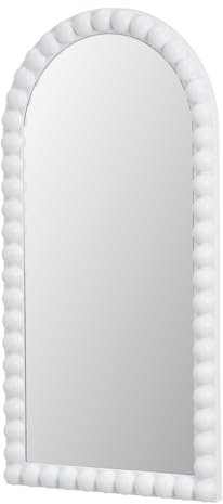 LOLAhome Espejo Ventana de Pared Blanco y moldura de plástico de 80x42 cm