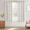 CUTEWIND Cortinas Lino Cortas para Ventanas 140x160 CM Cortina Dormitorio Juvenil Translucida 2 Piezas Cortinas y Visillos con Ojales para Salon Comedor Habitacion, Blanco Marfil