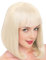 PARXITN Perruque bob avec frange blond, cheveux synthétiques, longueur épaule, fête, cosplay, perruques ondulées pour femmes et filles