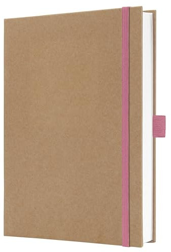 Sigel JN843 Notizbuch A5 blanko, stärkeres 100 g Papier, Geschenkbuch Jolie, Hardcover aus Kraftpapier, 192 Seiten, Pure Pink, vegan, aus nachhaltigem Papier