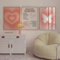 AQCQDQ 3er orange Farbe Poster Set, Farbverlauf Aura Nummer Wandbilder, Ästhetisches Schmetterlings-Liebes-Herz Leinwanddruck, für Schlafsaal Teen Mädchen Zimmer Deko,Ohne Rahmen (30 x 40 CM)