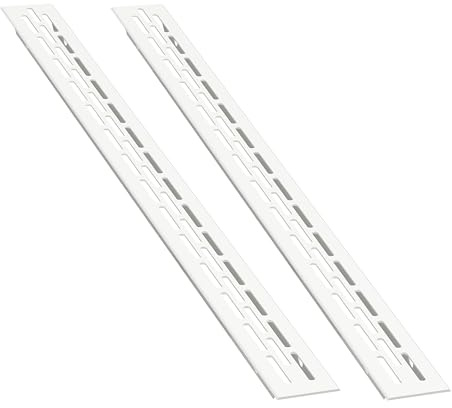 sossai® Grille de ventilation en aluminium - Alucratis (2 pièce) | Rectangulaire - dimensions: 37,5 x 2,4 cm | Couleur: blanc | grille d'aération