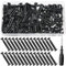 REJOECE 152 Stück Möbelverbinder,Schrankverbinder M4 31-40mm Verbindungsschrauben,(75 X Möbelschrauben, 75 X Hülsenschrauben) Korpusverbinder mit Hülse für Möbel, Schränken, Holzbrettern(Schwarz）