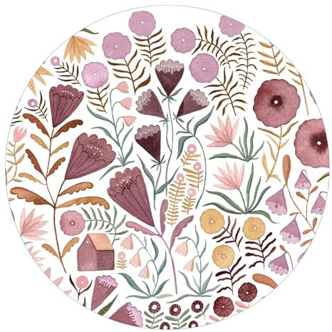 Runde Fototapete selbstklebend - Kinderzimmer Vliestapete Made in Germany UV-beständig Geruchsfrei - Motivtapete Aquarell rosa Baby Mädchen Junge 2911-SK (175x175cm)