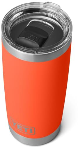YETI Rambler Tumbler, Vaccum Insulated Stainless Steel Tumbler with Magslider Lid, Papaya, 20 oz (591 ml)