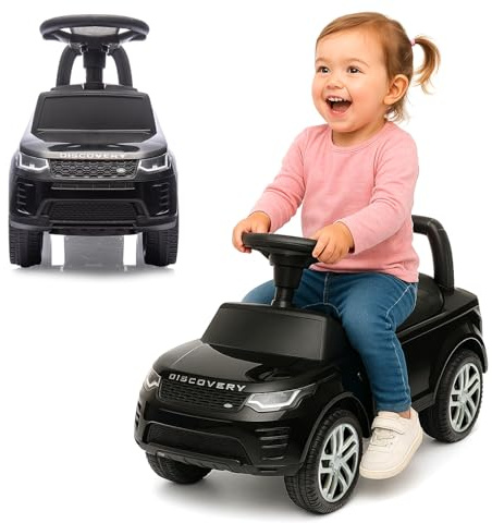JAMARA 464052 Land Rover Discovery 2-in-1 Ride-On Car, Children's Vehicle Car, Toy Slide, Gift Idea for Children, Footrest, Tilt Protection, Trunk, Walker