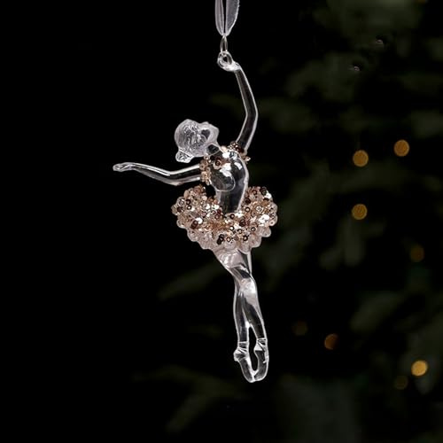 Dingfeiyu Weihnachtsbaumschmuck Acryl, Weihnachtsbaum Anhänger Christbaumschmuck Deko, Baumschmuck Weihnachten für Weihnachten Party Hochzeit Dekoration (Ballett)