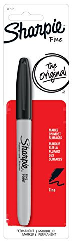Sharpie Permanent Marker, Fine Point, Black, 1 Count