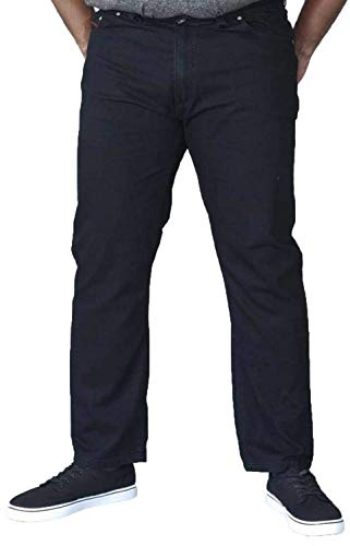 Mens Duke London Kingsize Relaxed Fit Stretch Jeans With Elasticated Waist Black 48 - Long