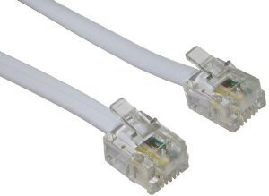 Consoletronic® 3m ADSL Cable - Premium Quality/Gold Plated Contact Pins/High Speed Internet Broadband/Router or Modem to RJ11 Phone Socket or Microfilter (3 Metres, White)