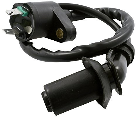 Zündspule 12V mit Zündkerzenstecker kompatibel mit KREIDLER Florett 50 | 2-Pin-Version; 50ccm GY6 China 4T; kompatibel mit Peugeot stehend 2T; Referenzen 3051A-KEB7-90A, 30700-KXCX-910, BT22001
