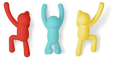 Umbra 318165-022 - BUDDY Haken (3) Sortiment rot, gelb, blau