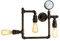 Luce Design Vintage Wand Lampe Deko Uhr Wasser Rohr Design Leuchte schwarz gold Eco Light I-AMARCORD-PL3, rost kupfer