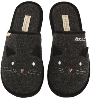 Adelheid Katzen Filzpantoffel - Tiermotiv - Recyclingfilz - im Geschenkkarton geliefert