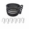 20PCS 45MM Black Metal Curtain Ring with Eyelet and 20pcs Metal Drapery Pin Hooks for Pencil Pleat Curtain