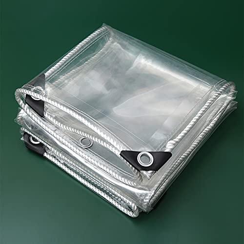 MDCG wasserdichte klar Zeltplane Abdeckplane 650g transparent Regenfestes Tuch Schwerlast Winddicht Poncho (Farbe : klar, Größe : 1.1x2.9m)