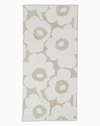 Marimekko Unikko Frottee Handtuch Baumwolle (Beige) - Blumenmuster Handtücher - 71,1 x 50,8 cm