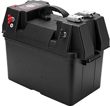 Portable Multi-Function Battery Box Power Center, Suitable for RV Yacht Ship Trailer, Snap-in Battery Box with LED Light