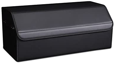 Ergocar Kofferraum Organizer, Doppelschicht Zusammenklappbarer Aufbewahrungsbox, PU-Leder Autotasche Auto Kofferraum Box, Wasserfeste Langlebig, für Auto Organize, Reisen im Freien, Camping