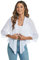 Famrrifuu Damen Bolero Chiffon Schulterjacke 3/4 Ärmel Elegant Kurze Cardigan Leichte Dünn Bolerojacke Casual,Weiß,S