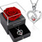 SWEETIME Muttertagsgeschenke für mama,Mutter Tochter Kette Geschenk,Ewige Rose Box mit Halskette Damen Silber 925,Infinity Rosen mit Herz Granat Kette,geburtstagsgeschenk für mama,Für Immer Rote Rose.
