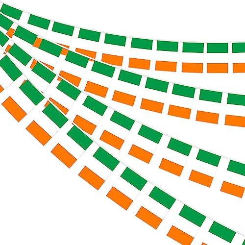 AhfuLife Irische Wimpelkette, 1 Stück 30 Irische Banner, St. Patrick's Day Dekorationen, Irische Wimpelkette für St. Patrick's Day Street Party Dekorationen