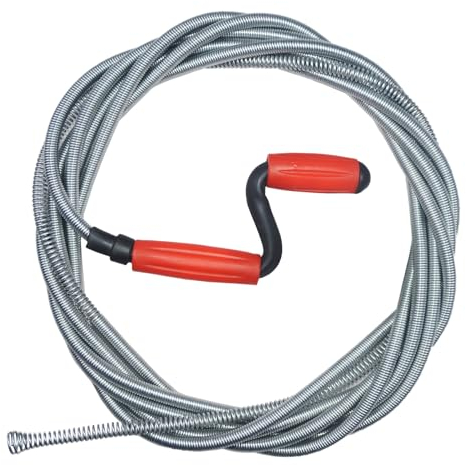 Desatascador Tuberías,(5m x 9mm) Espiral de limpieza de Tuberías, Alambre Desatascador Tuberias Profesional, Cable Desatascador Tuberías, Muelle Desatascador