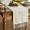 Artoid Mode Boho Creme Landhausstil Quasten Tischläufer, Waschbar Tisch Dekoration Party Geburtstag Valentinstag Hochzeit Dekor 33x303 cm