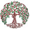 PATIKIL Metal Tree Wall Decor, Tree of Life Wall Sculpture Ornament Hanging Wall Decoration for Home Indoor Outdoor, Green Brown