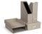 BIGSO HOLGER 5-teiliges Schreibtisch Set – Ordnungssystem mit 2 Stehsammlern, 2 Briefablagen und einer Box – Organizer aus Faserplatte und Papier in Leinenoptik – beige