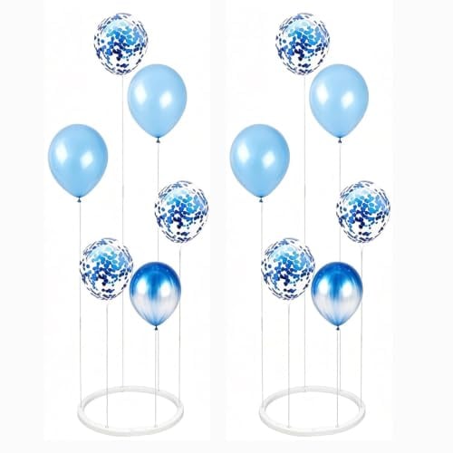 Table Balloon Stand Kit, 2 Pcs Balloon Centrepiece Stand with Reusable Base | DIY Balloon Holder for Birthday Party, Wedding, Baby Shower, Christmas, Graduation Decorations