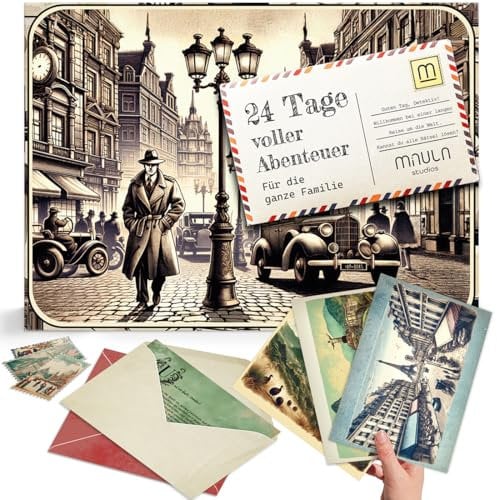 Rätsel Adventskalender 2024 - Detektiv Spiel Adventskalender - 24 Spannende Rätsel - Krimi Adventskalender mit 24 Umschlägen - Escape Adventskalender Spanndender Adventskalender AC004