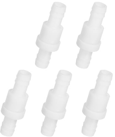 PATIKIL 1/2 Barb Hose One Way Inline Check Valve, 2 Pcs Plastic Non Return Water Stops Ozone Resistance Valve for Aquarium Garden Fuel Oil Air Gas, White