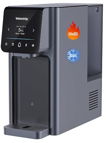 Waterdrop A1 Auftisch Osmoseanlage, Kalt&Heiß mit 6 Temperaturstufen (5-95℃), 7-Stufige Umkehrosmose Filterung, TDS Reduzieren, Kalkfreies Trinkwasser für Küche Büro Wohnmobil, Touch Display, UV