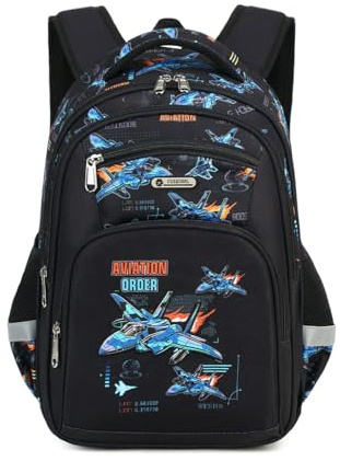 Cusangel Schulrucksack für jungen,kinderrucksäcke mit Brustgurt kinder,Grosse Kapazität Grundschulrucksack,Rucksack,ab der 1-7.Klasse mädchen (Schwarz-2026)
